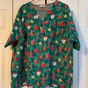 UA Christmas Tree V-Neck Scrub Top